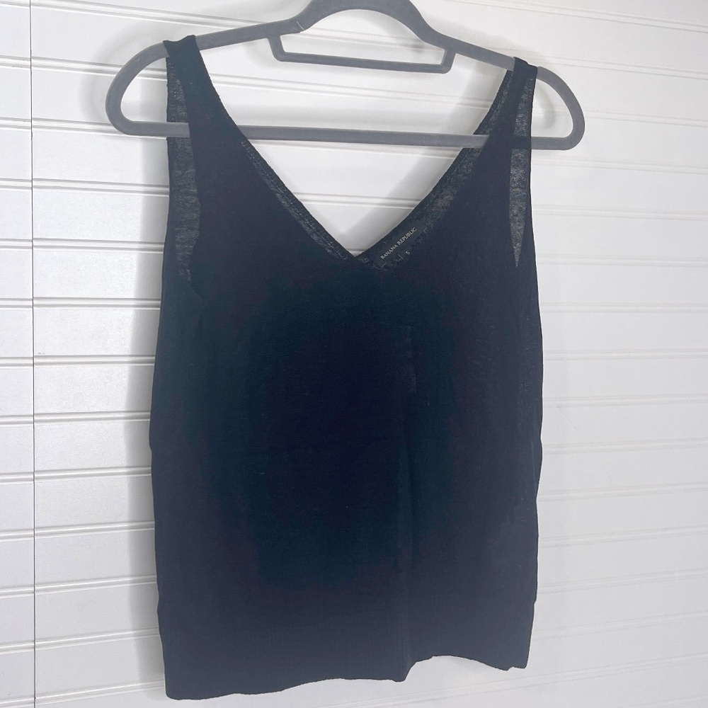 NWT Banana Republic Tank Black Linen Small
